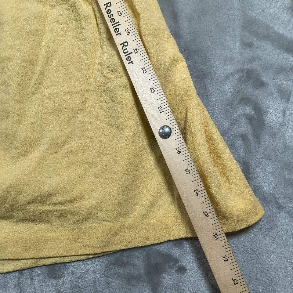 Vintage A Line Skirt Womens 6 Yellow Midi Wool High Waist Pleated Preppy Cottage - Image 3 of 4