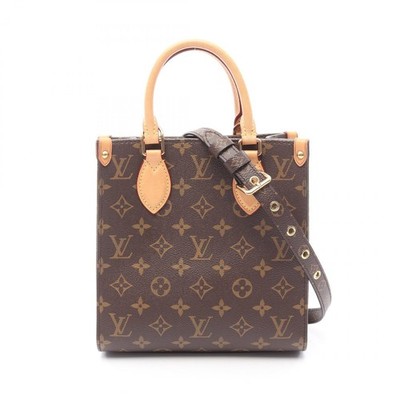 LOUIS VUITTON Sac Plat BB Shoulder Handbag M45847 Monogram Canvas Used Brown LV