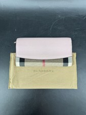 Authentic Burberry House Check Porter Continental Wallet Pale Orchid