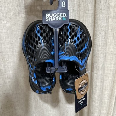 Rugged Shark Blue  clogs Boys size 10 Washable Floatable Comfortable