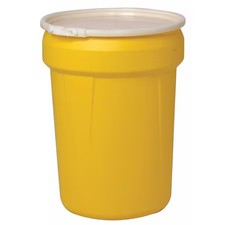 Eagle Mfg 1601 Open Head Overpack Drum, Polyethylene, 30 Gal, Unlined, Yellow