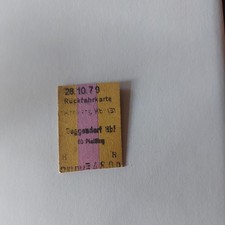 DB Rückfahrkarte, Deutsche Bundesbahn,  Nürnberg - Deggendorf, 1979