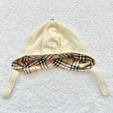 Burberry Baby Hat Girls Boys Unisex Nova Check Sheep White Plaid corduroy
