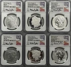 2023 Morgan & Peace Silver Dollar 6 Coin Set NGC MS70, PF70, RP70 Advanced Rel