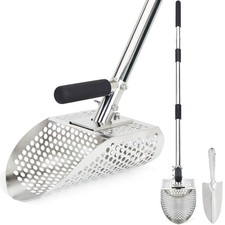 Sand Scoop for Metal Detecting, Stainless Steel Metal Detector Scoop with Lon...