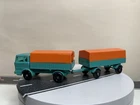 Matchbox Lesney #1 Mercedes Benz Covered COE Truck & Trailer Green w/Covers VTG