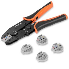 KF CPTEC 5PCS Ratchet Wire Crimping Tool Kit with Quick-Change Jaws for Heat ...