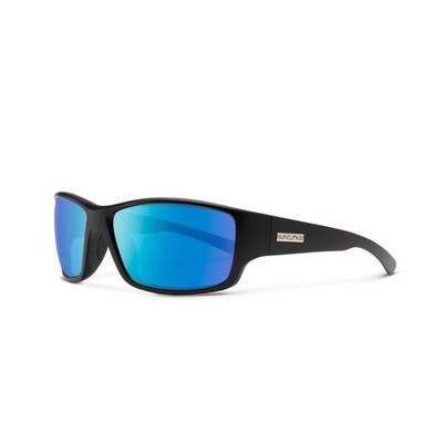 SunCloud Hull Polarized Sunglasses~ Black Matte/ Blue Mirror~ NWT