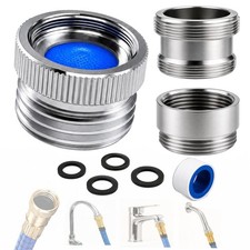 Chrome Faucet Adapter with Aerator Sink Connector Kit