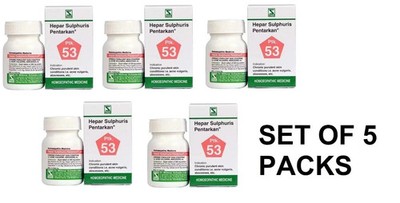 Hepar sulphuris Pentarkan Tablets   Pimples & Skin Support   Pack of 5 × 20 g