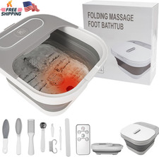 UNIFULL Collapsible Foot Spa Bath with Heat and Massage Rollers, Bubble, Foot Pe