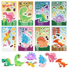 Dinosaur Puzzle Stickers 8/16/24Pcs for Kids DIY Party Gift