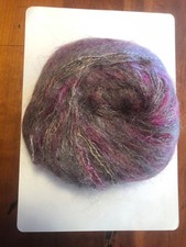 Ten 50g balls of gray Mohair blended yarn