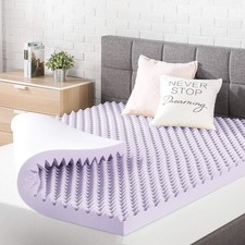 3 Inch Egg Crate Memory Foam Mattress Topper W/ Soothing Lavender Infusion