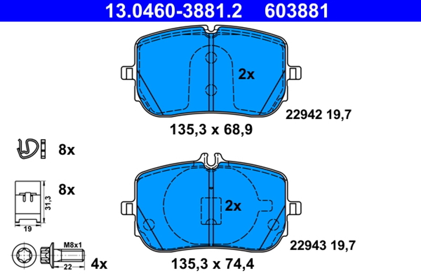 Plaquettes de frein DB sans bruit pour Mercedes CLA C118 et Classe B W247 moteur 1.3-2.0