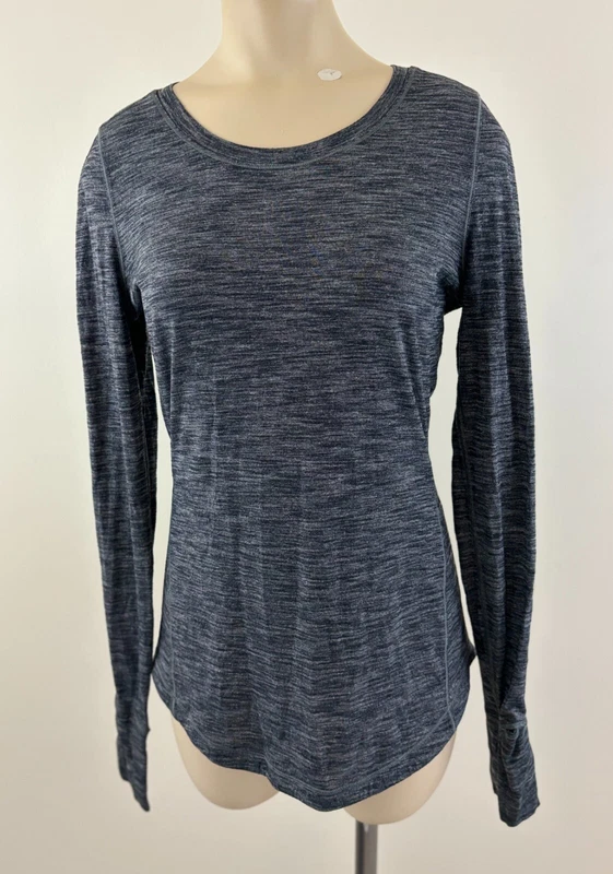 lululemon 5 mile heathered thumbhole long sleeve stretch shirt