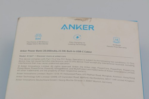 Anker 20,000mAh Portable Charger, 22.5W High-Speed Charging Power Bank - Picture 3 of 6