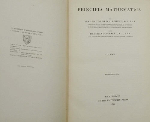 Principia Mathematica ALFRED NORTH WHITEHEAD & BERTRAND RUSSELL 2nd Edition 1927 - Imagen 6 de 8