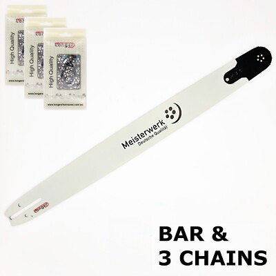 24" Inch CHAINSAW BAR for HUSQVARNA 3/8 058 & 3 x LONGER CHAIN ...