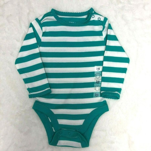Old Navy Girls One-Piece Striped & Graphic 2 Bodysuits Infant 0-3/3-6 Months - Picture 3 of 5