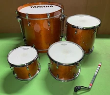 YAMAHA STAGE CUSTOM BIRCH AMBER 4 PIECE DRUM SET (SHELLS ONLY) W/ FLOOR TOM LEGS