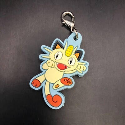 Meowth pokemon ANA POKEMON JET rubber keychain Nintendo JAPAN vintage