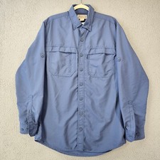 Duluth Trading Shirt Mens M Tall Navy CoolPlus Action Fishing Hiking Outdoor