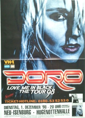 DORO  1998  NEU ISENBURG + orig. Concert Poster + Konzert Plakat - A1 F/N  482