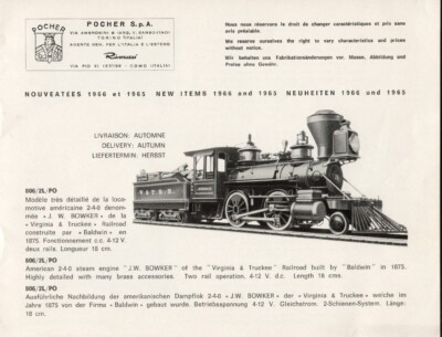 catalog POCHER NEW ITEMS 1965-1966 Trains HO -Cannon - Fiat 130 1:32 and F D aa