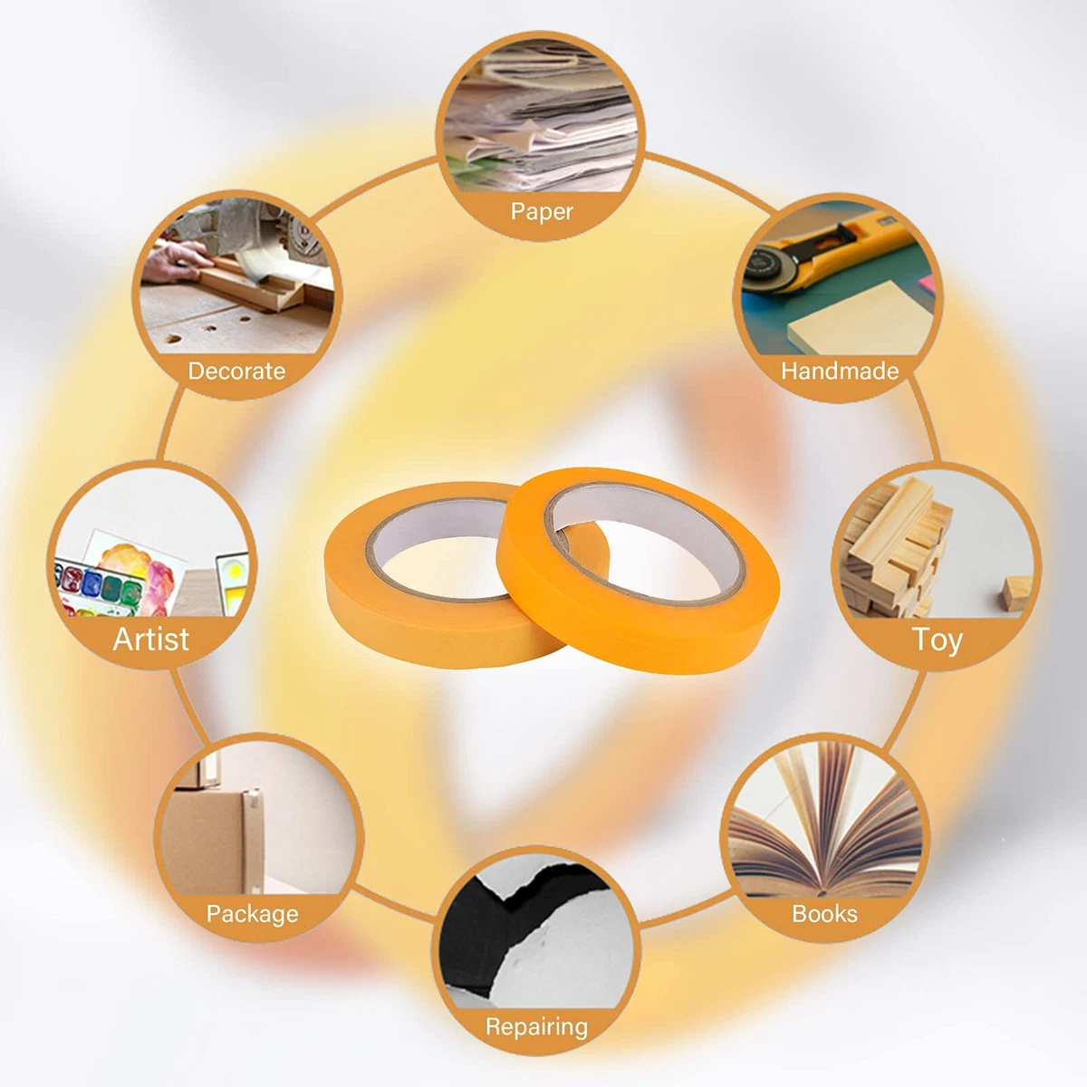 Masking Tape Painting Fine Line Woodworking Surface Adhesive DIY Car Craft 50M