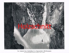 032-2 Kesselfall Kaprunertal Kaprun Wodospad Duży obraz Druk 1899!!