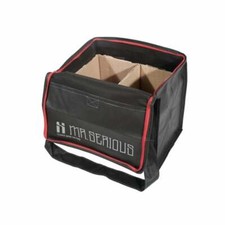 Mr. Serious 12 Can Bag - Matt Black Carrier Zip Pocket - 31cm x 26cm x 22cm