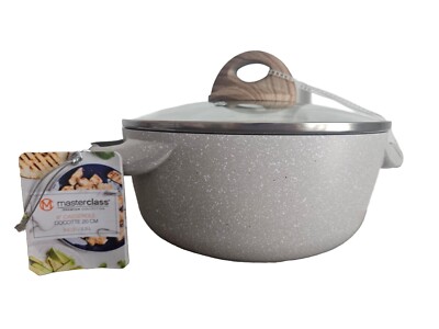 NWT! Masterclass Beige Tan Speckled Casserole 8'' Pan Cookware w/ Lid Cooking