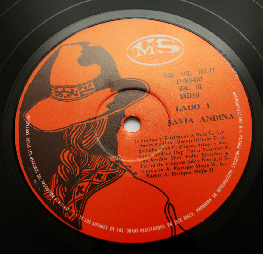 SAVIA ANDINA Vol.3 andean kena charango bolivia 1977 M&S LPMS 007