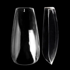 500pcs Medium Coffin Sculpted Gel False Nails Deep C-curved Top Full Cover Tips