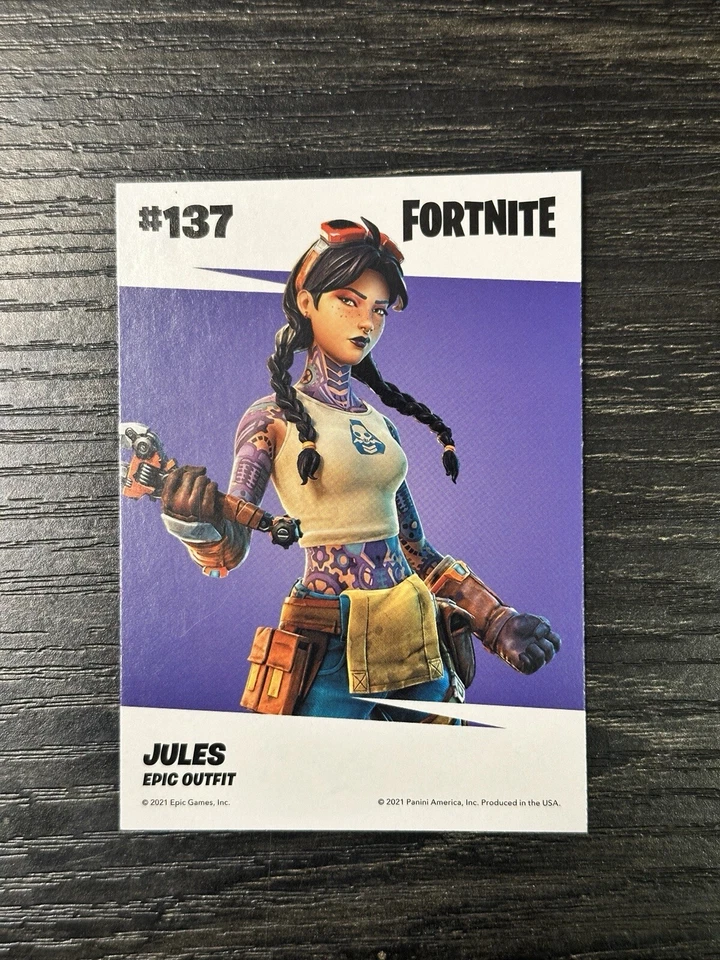JULES CRACKED ICE Holo Foil #137 Epic Outfit Costume Fortnite Series 3 2021 - Image 2 of 2