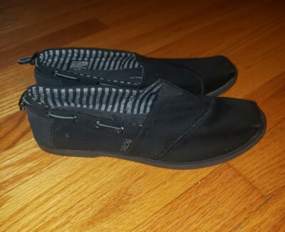 Bobs by Skechers Black textile flats Womans Size 10