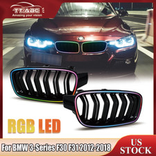 Rgb Led Lights Front Kidney Grill Grille For 2013-2018 Bmw 3 Serie F30 328i 335i