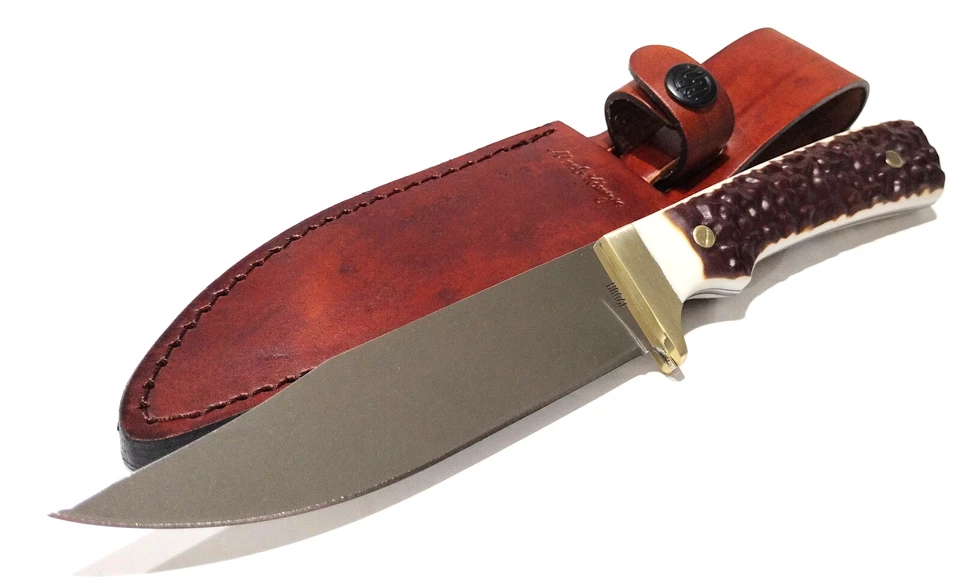 Cuchillo Bowie Schrade Uncle Henry Next Gen Staglon Full Tang funda de cuero marrón Foto 4 de 4