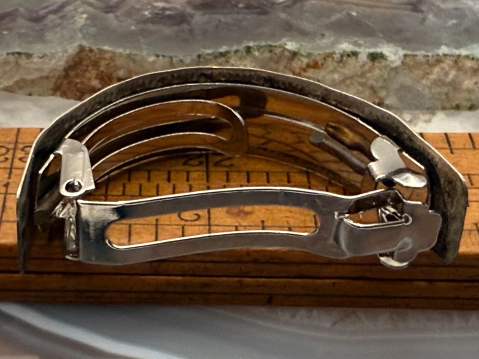 Charlie John Navajo Esterlina Estampado Diseño Sol Cordón/Soporte Pony-626.25 Foto 4 de 4