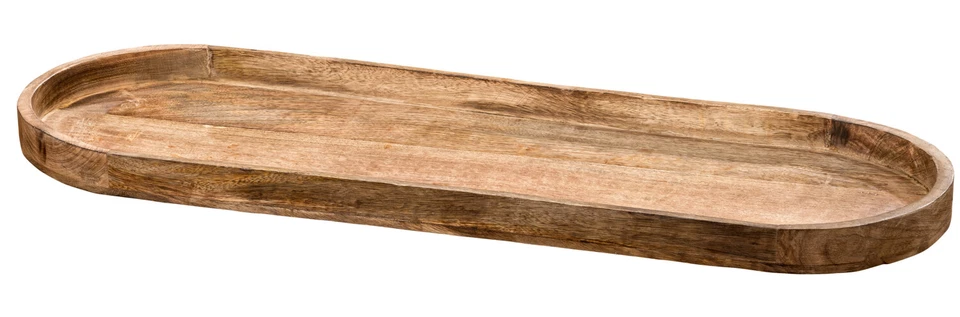 XL Deko-Tablett Mango-Holz 72-81cm Serviertablett Holz-Tablett Obst-Schale Brot - Bild 2 von 4