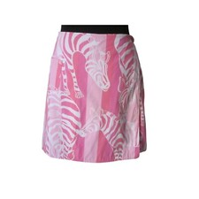 VTG LILLY PULIZTER White Label Pink Zebra Butterfly Reversible Wrap Skirt Sz 6