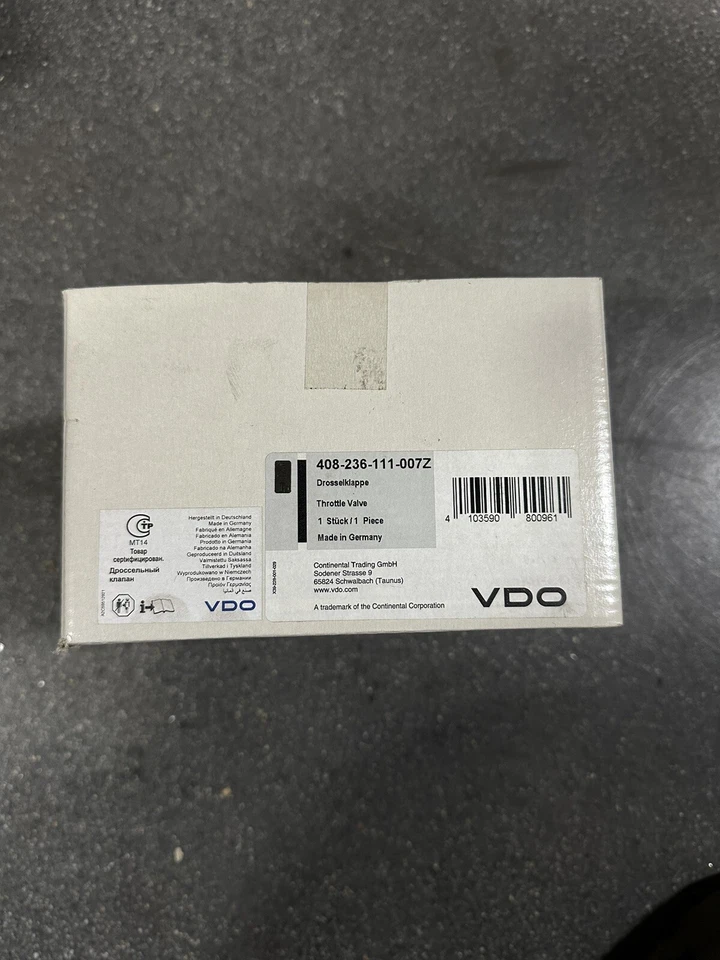 Cuerpo del acelerador VDO 408-236-111-007Z para Skoda Volkswagen 06A 133 066 E genuino Foto 2 de 4