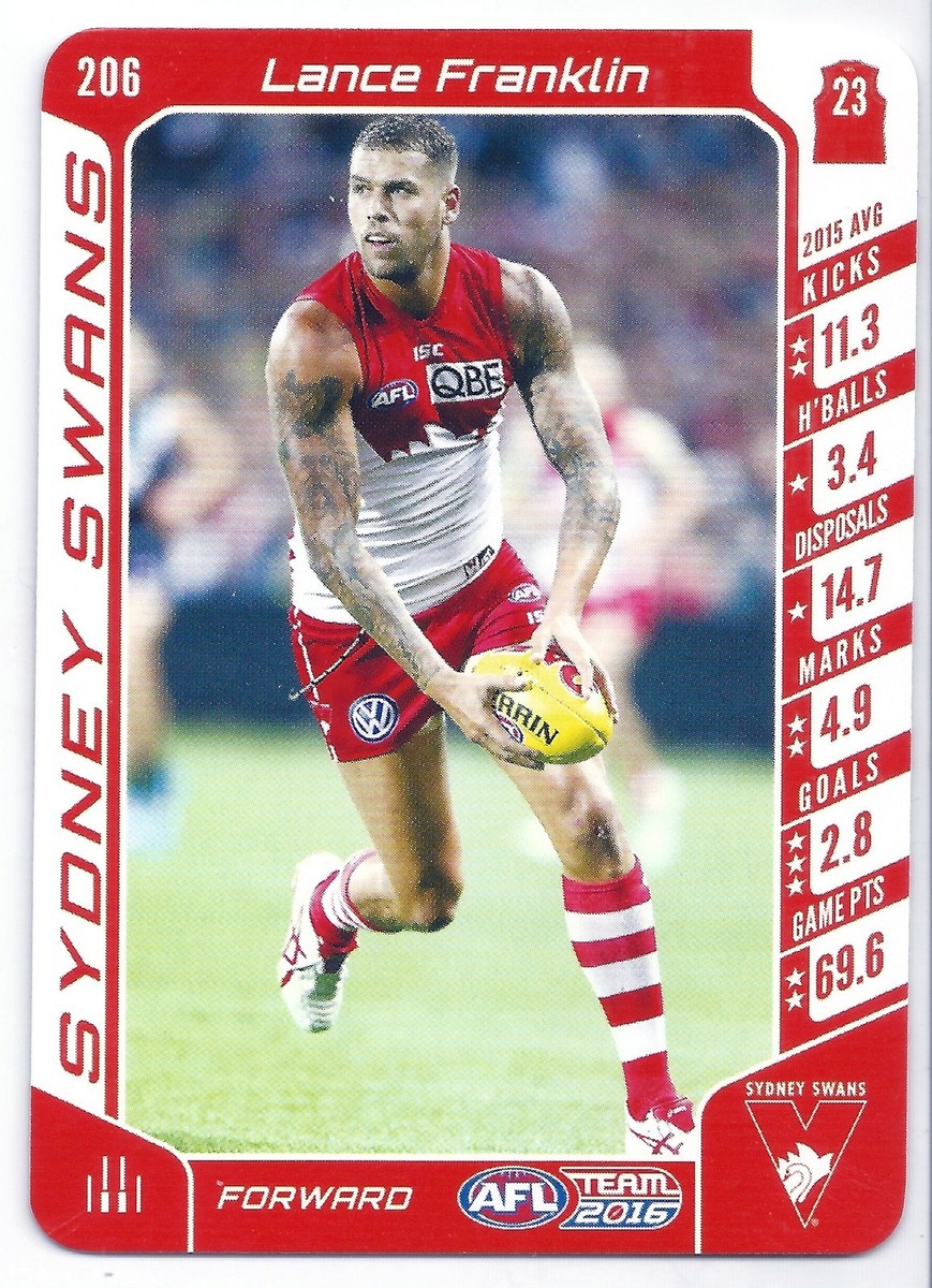 2016 Teamcoach Base Card (206) Lance FRANKLIN Sydney Australia - Main Image