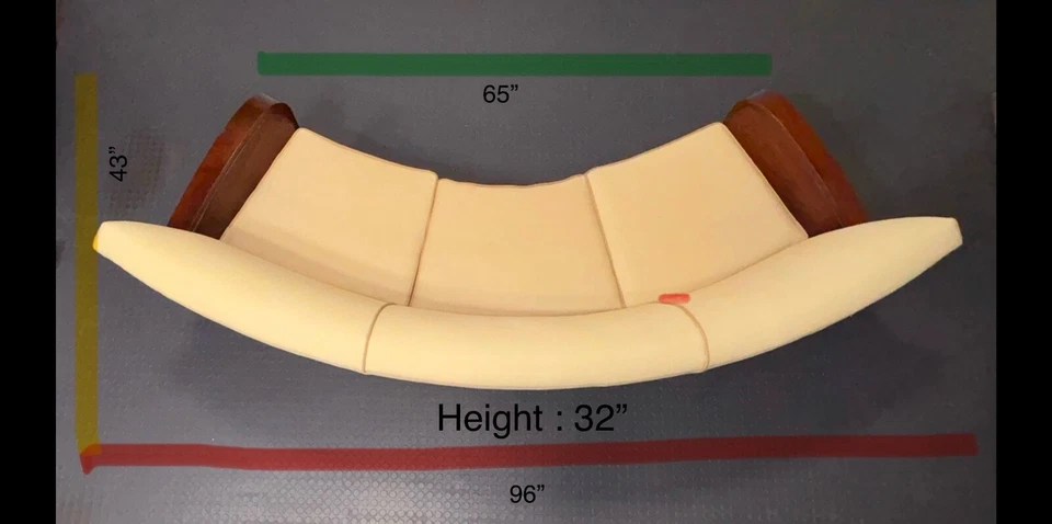 Sofá curvo Art Deco europeo raro y elegante de los años 30 - una pieza llamativa atemporal Foto 4 de 4