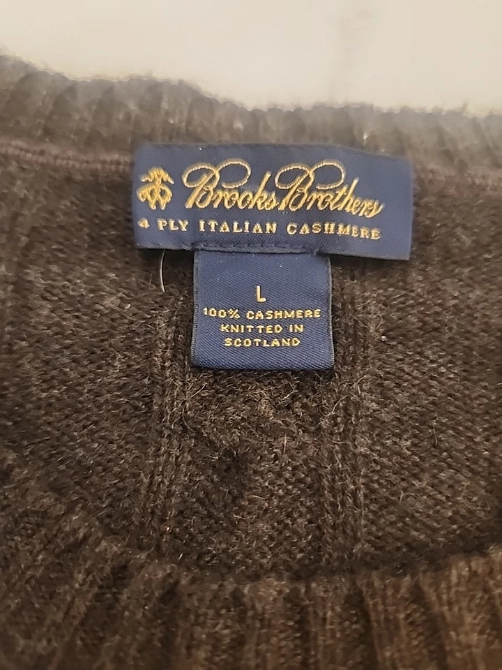 De Colección Brooks Brothers 4ply Italia Cachemira Escocia Talla L Marrón Foto 2 de 4