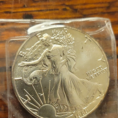 American Silver Eagle 1989 1 oz Silbermünze 0.999 1 Dollar, nicht zertifiziert