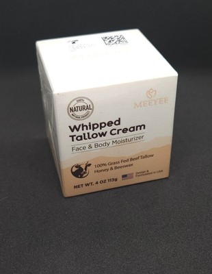 Natural Whipped Tallow Cream, Face & Body Moisturizer, 100% Grass Fed Beef Tallo