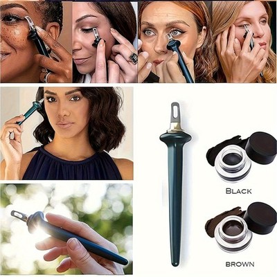 Upgraded User Friendly Stable Easy to Install Silicone Dual-Ended Eyeliner Brush