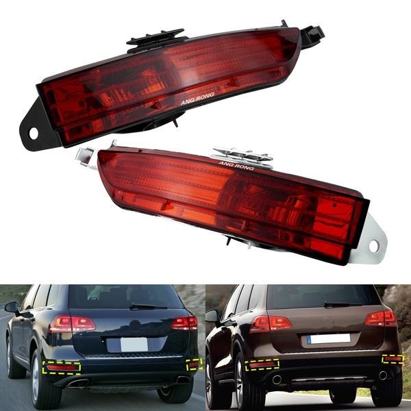 Paar FüR VW Touareg 7P 2011-2014 Hintere StoßStange Reflektor Fog Licht Rot Glas-image